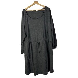 Boutique Societie+ Gray Long Sleeve Cinch Waist Dress 3X
